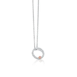 Calleija Pendants & Necklaces*Petite Circle Australian Argyle Pink Diamond™ and White Diamond Pendant
