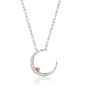 Calleija Pendants & Necklaces*Pink Moon 18ct White and Rose Gold Australian Argyle Pink Diamond™ and White Diamond Pendant