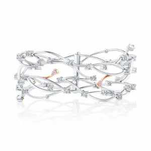 Calleija Bracelets*Starstruck 18ct White and Rose Gold Australian Argyle Pink Diamond™ and White Diamond Bangle