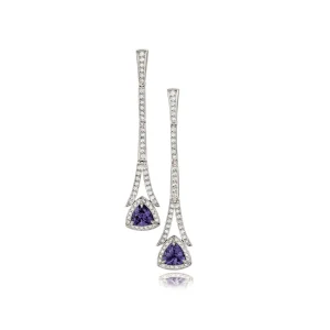 Calleija Earrings*Tanzanite and White Diamond Drop Earrings
