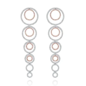 Calleija Earrings*Vian Detachable Argyle Pink and White Diamond Circle Drop Earrings