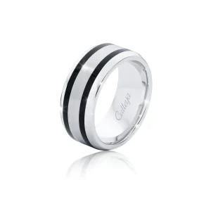 Calleija Rings*White Gold Gents Ring with Colorit Rows