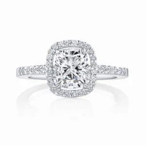 Calleija Rings*Zaira Platinum 1.50ct Glacier® Diamond with Diamond Halo Ring