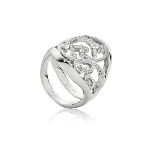 Calleija Rings*Zara Tindall by Saddle Suite Platinum and White Diamond Set Filigree Ring