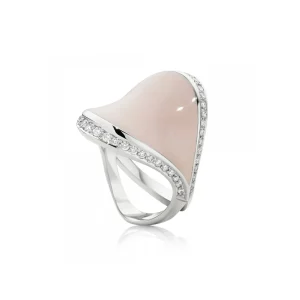 Calleija Rings*Zara Tindall by Saddle Suite Platinum Pink Colorit and White Diamond Edge Set Ring