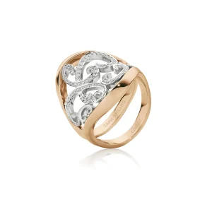 Calleija Rings*Zara Tindall by Saddle Suite Rose and White Gold Diamond Set Filigree Ring