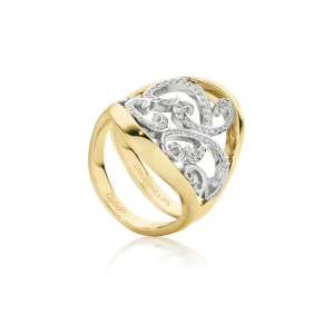 Calleija Rings*Zara Tindall by Saddle Suite Yellow and White Gold Diamond Set Filigree Ring