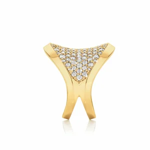 Calleija Rings*Zara Tindall by Saddle Suite Yellow Gold and Pave White Diamond Ring