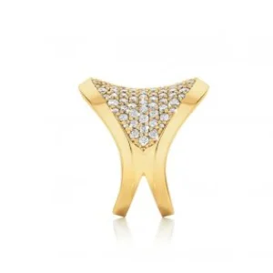 Calleija Rings*Zara Tindall by Saddle Suite Yellow Gold and Pave White Diamond Ring