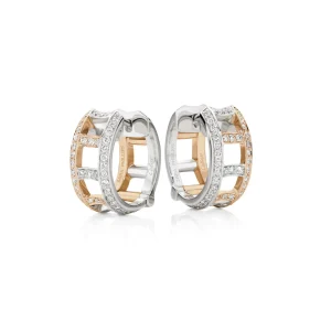 Calleija Earrings*Zara Tindall by Coronet Suite Platinum and Rose Gold White Diamond Earrings
