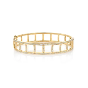 Calleija Bracelets*Zara Tindall by Coronet Suite 18ct Yellow Gold and White Diamond Bangle