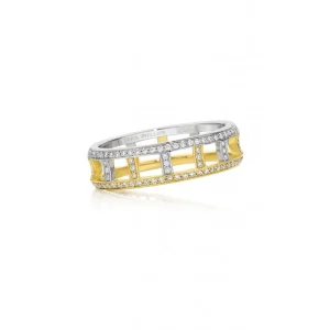 Calleija Rings*Zara Tindall by Coronet Suite Slender Yellow and White Gold Diamond Ring